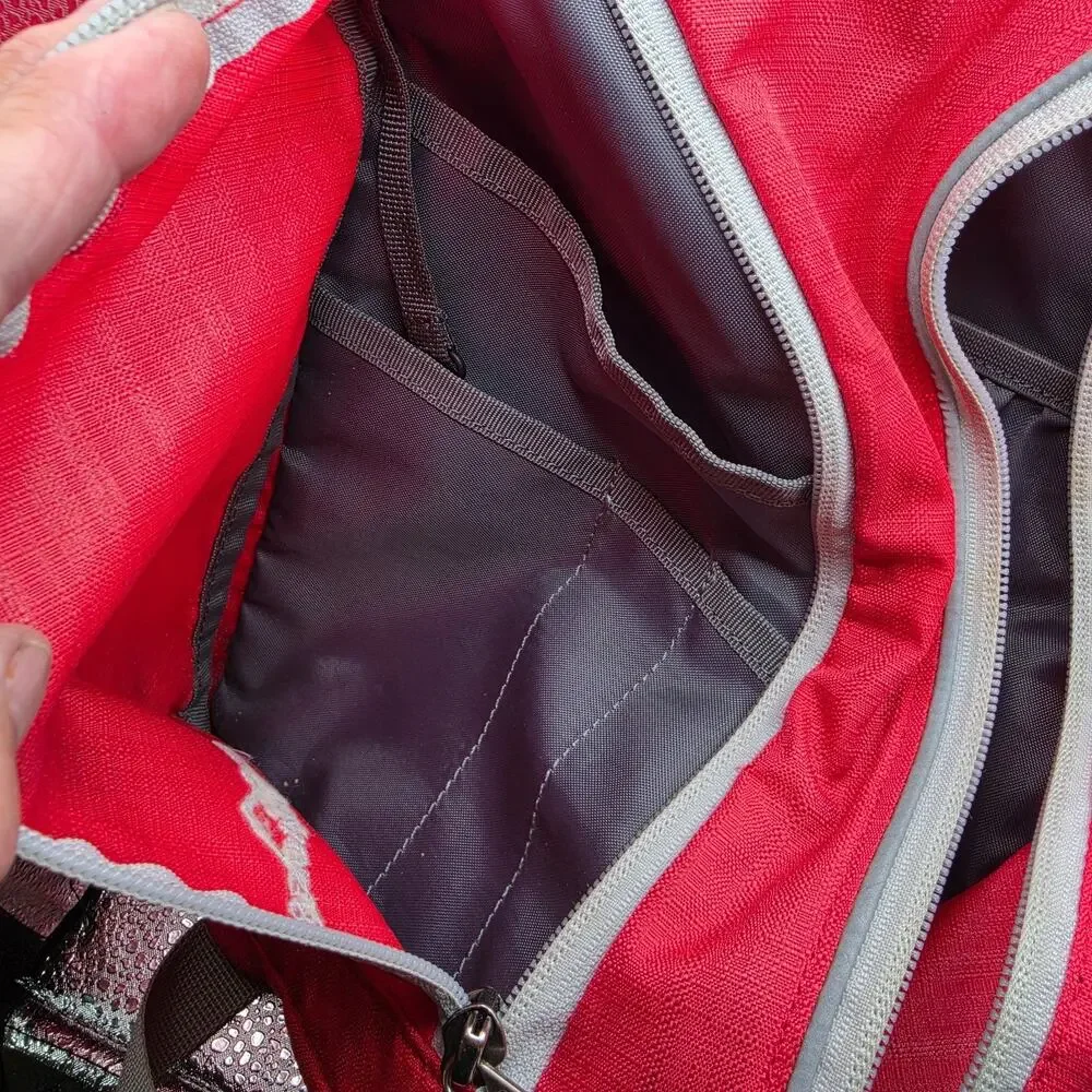 Eddie Bauer Red Gray Small Hiking Daypack Backpack Outdoor Travel Sling Crossbod